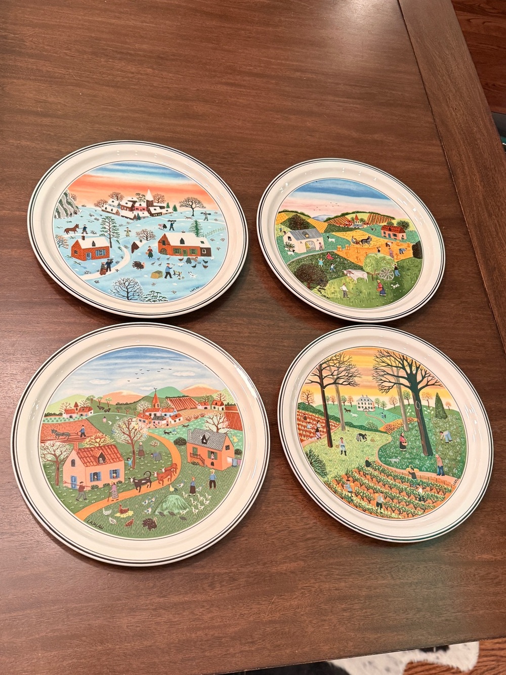Villeroy & Boch Set of 4 “Four Seasons” Wall Plates
